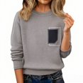 thumbnail image 7 of ManxiVoo Oversized Plush Lined Sweater For Women Long Sleeve Round Neck Casual Pullover Cozy Loose Fit Weekend Wear XXL Size Dark Blue, 7 of 7