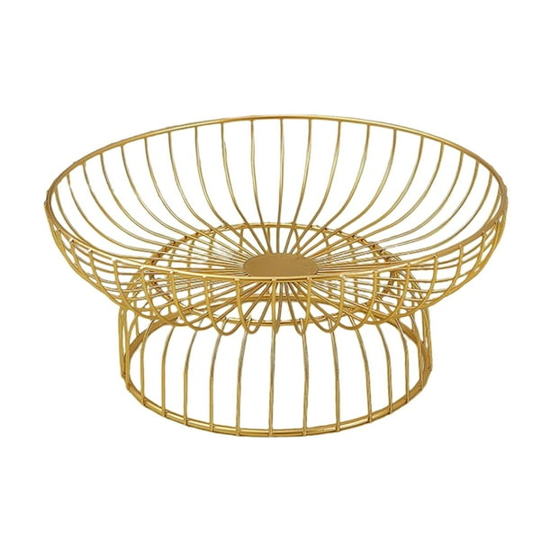 Cesta de fruta de alambre de hierro, recipiente para servir con estilo creativo moderno, resistente, centro de mesa, frutero para sala de 30 centimetros Sunnimix canasta de frutas