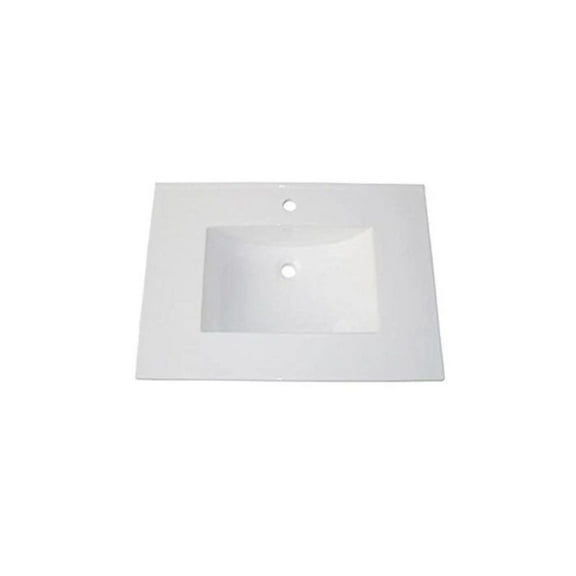 Fairmont Designs TC-3122W8 31" White Ceramic Vanity Sink Top with Integral Bowl - 8" spread