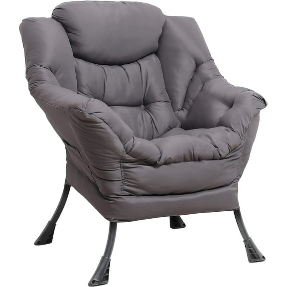 SOCIALCOMFY Modern Velvet fabric Solid Print Side Pocket Armchair, Gray