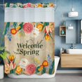 thumbnail image 6 of Welcome Spring No Hooks Shower Curtain with Snap-in Liner Watercolor Flowers Farmhouse Green Leaves Vintage Shower Curtains for Bathroom, Waterproof, Easy Install, Washable 60"x72", 6 of 9