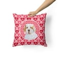 thumbnail image 2 of Hearts Love and Valentine's Day Dog Portrait Fabric Decorative Pillow, 2 of 4