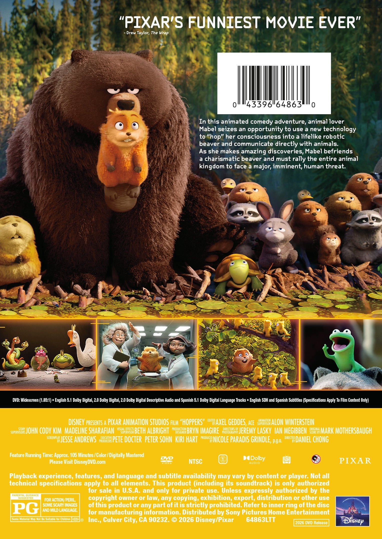 Hoppers (DVD) Disney, Adventure, Animation, Comedy