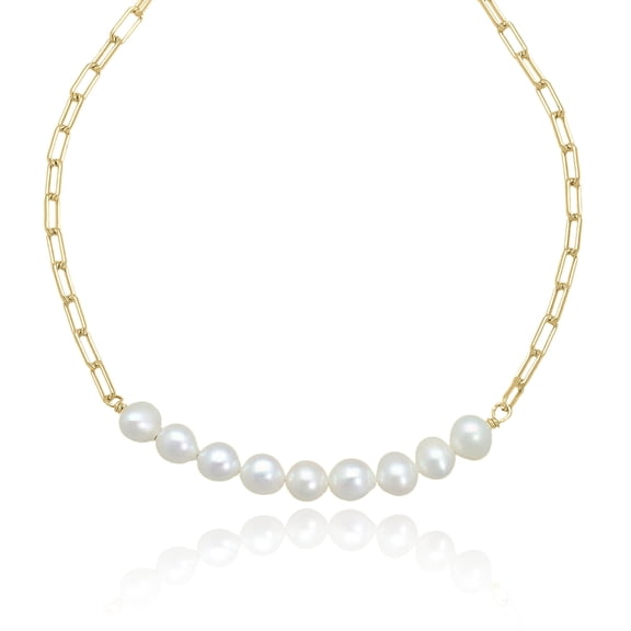 ABSHEL Pearl Bracelet - 925 Sterling Silver 18K Gold Plated.