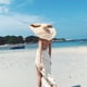 thumbnail image 5 of Sombrero de paja de ala grande para mujer, sombrero de playa con protección solar para el verano, sombrero para el sol con forma cóncava para fotografiar, 5 of 6
