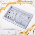thumbnail image 3 of Velvet Jewelry Tray Empty Stackable Tray Box for Rings Earrings Necklace Bracelet Pendants Gray, 3 of 8