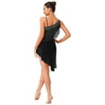 thumbnail image 4 of Sholeno Womens Latin Tango Dance Dress Asymmetrical Shoulder Tassel Ballroom Performance Outfit Black M, 4 of 7