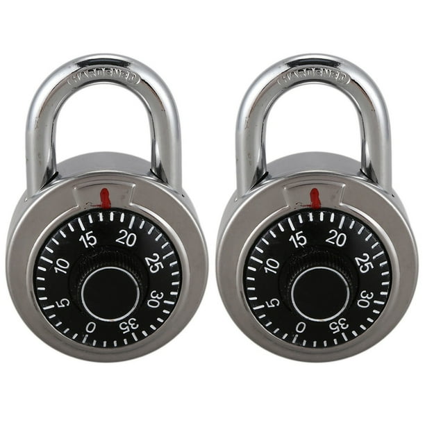 2X Cerradura Cifrado Candado de Combinacion 50mm con Dial Redonda Fija