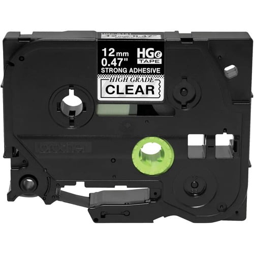 0.47 IN X 26.2 FT (12MM X 8M), BLACK INK ON CLEAR LABEL, 5 PACK