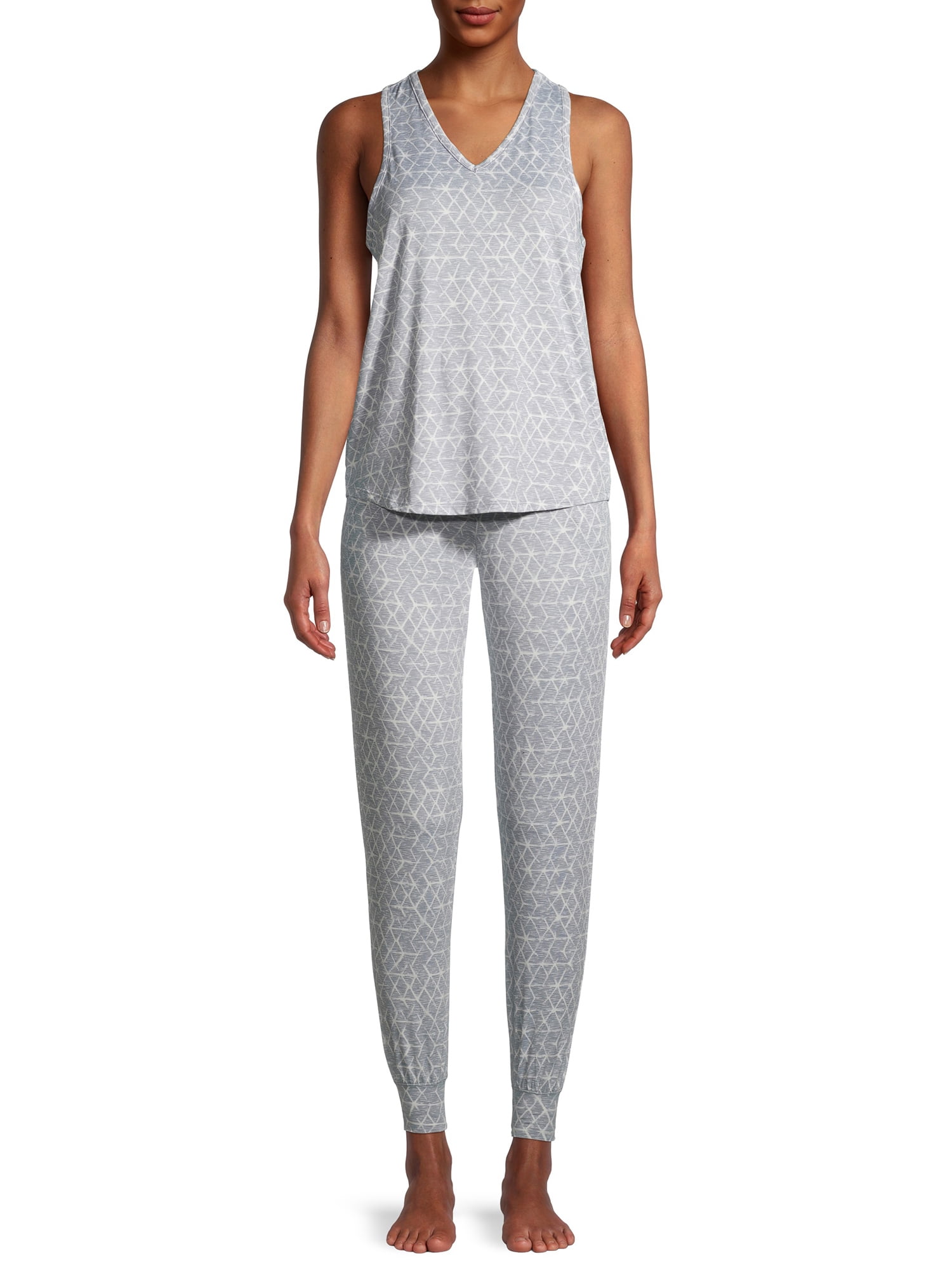 AILMY Womens Pajama Set Star Print Long Sleeve Sleepwear Nightwear Soft Pjs Lounge Sets with Pockets