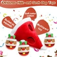 thumbnail image 6 of Pet Deluxe Christmas Squeaky Dog Toys 4 Pack Hide and Seek Dog Toys Christmas Hat Plush Dog Toys for Puppy Small Medium Breeds, 6 of 7