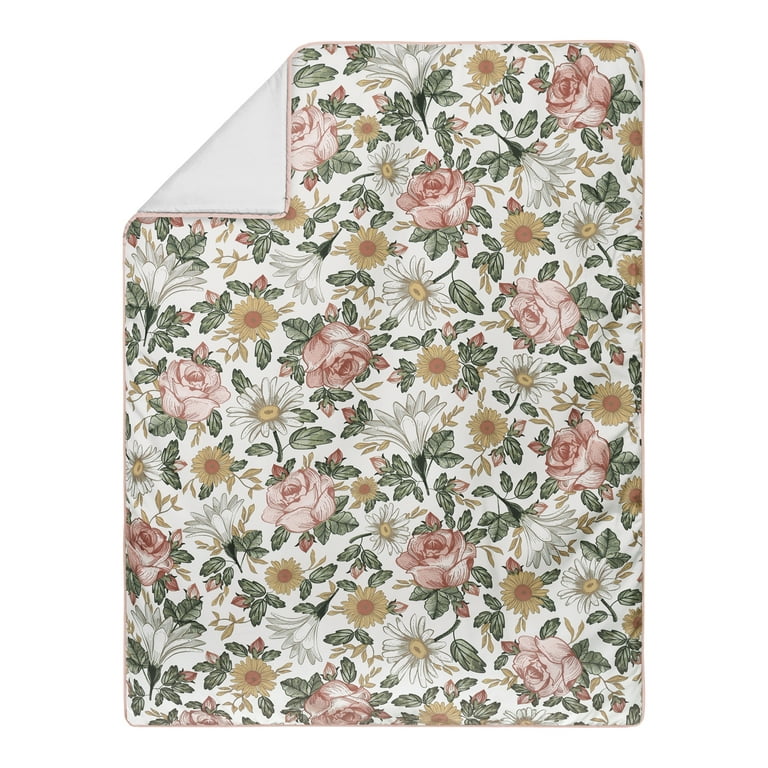 Vintage Floral Boho Collection Girl Kids Fabric Toy Bin Storage - Blush  Pink, Yellow and Green Shabby Chic Rose Flower Farmhouse - Bed Bath &  Beyond - 31628747