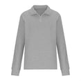 thumbnail image 2 of 3/4 Sleeve Sweatshirt for Women Quarter Zip Neck Sweatshirts Hoodies Modern Solid Casual Tops Size S, 2 of 5