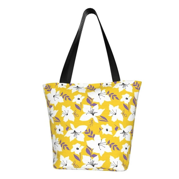 Sikiie Lilies Flowers Shoulder Bag Casual Hobo Crossbody Tote Bag for Women and Men Large Purse Messenger Bag Travel Work