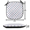 thumbnail image 5 of Purple Chair Seating Cushion, Watercolor Paint Style Nostalgic Retro Style Polka Dot Pattern Theme Classic, Soft Seat Pads for Office with Anti-slip Backing, 16"x16", Lilac Blue, by Ambesonne, 5 of 7