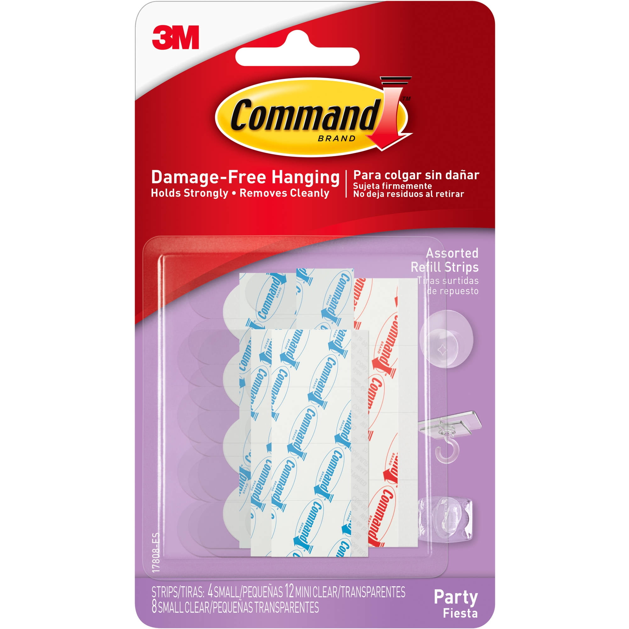 Command Party Assorted Refill Strips, 24 Strips Per Pack