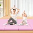 thumbnail image 2 of Costway 4' x 8' x 2'' Folding Gymnastics Mat Four Panels Gym PU Leather EPE Foam Pink, 2 of 12
