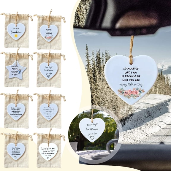 SugarBloom 2D Never Forget The Difference You Made Heart-Shaped Plaque Keepsake Ornament, Valentine's Day Thank You Gift for Colleagues Friends, Farewell Appreciation Gift,A