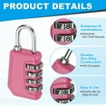 thumbnail image 3 of Uxcell Combination Lock, 4 Digit Padlock Combination Outdoor Waterproof Locker Lock for Gym Luggage Home Sport Hasp Storage Pink, 3 of 7