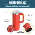 thumbnail image 2 of RTIC Road Trip 20 oz Ceramic Lined Leak-Resistant Lid Travel Mug, Persimmon, 2 of 7