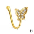 thumbnail image 1 of Jewelry Non-Piercing U-Shaped Nose Clip Micro-Inlaid Zircon Heart Fishtail Crown Nose Stud, 1 of 1
