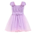 thumbnail image 3 of WIBACKER Toddler Girls Birthday Dress 2-7T Kids Girl Puff Short Sleeve Dresses Princess Party Costume,Mist Violet, 3 of 9