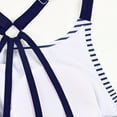 thumbnail image 7 of Rhuody Swim Tops Women Lace Up Swimwear Tops Underwire Full Coverage Bikini Top Push Up Swim Crop Top Tie Back Bathing Suit Tops Leisure Clothes Dark Blue Xl, 7 of 7