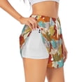 thumbnail image 2 of Bixox Women's Fall Maple Leaves pattern 2 in 1 Running Shorts - Lightweight Athletic Workout Gym Yoga Shorts Liner with Pockets - XX-Large, 2 of 7