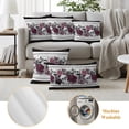 thumbnail image 6 of Halloween Outdoor Pillow Covers 16"x16" Set of 2, Waterproof Throw Pillow Covers for Patio Furniture, Black Purple Skull Roses Horror Flower Decorative Cushion Pillowcases for Garden Porch Couch Sofa, 6 of 9