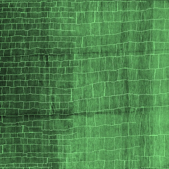 Ahgly Company Indoor Square Solid Emerald Green Modern Area Rugs, 6' Square