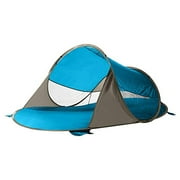 LELINTA 2-Person Instant Cabin Tent Hiker Tent Beach Tent Sun Shelter with large Door for Easy Entry, 86.6'' x 47.2'' x 39.3'', Blue/ Grey