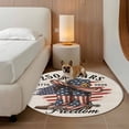 thumbnail image 3 of 250 Years of Freedom Round Living Room Rugs 8 ft, Independence Day Patriotic Boots Hat Retro Washable Large Area Rug with Non-Slip Sturdy Edge Binding Round Carpet for Dining Room Kitchen Office, 3 of 9