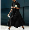 thumbnail image 2 of Chouyatou Women's Summer Puff Sleeve Maxi Tiered Babydoll Dress Casual A-Line Swing Long Shirt Dress, 2 of 3