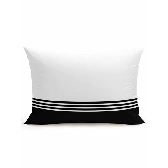 Waterproof Outdoor Throw Pillows with Inserts 12"x20", Black White Striped Soft Decorative Pillowcases for Couch Bedroom, Modern Abstract Art Aesthetics Pillow Covers for Sofa Living Room