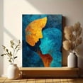 thumbnail image 6 of Blue Mother Child Silhouette Arabic Letter Canvas Emotional Modern Home Wall Decor, 6 of 8