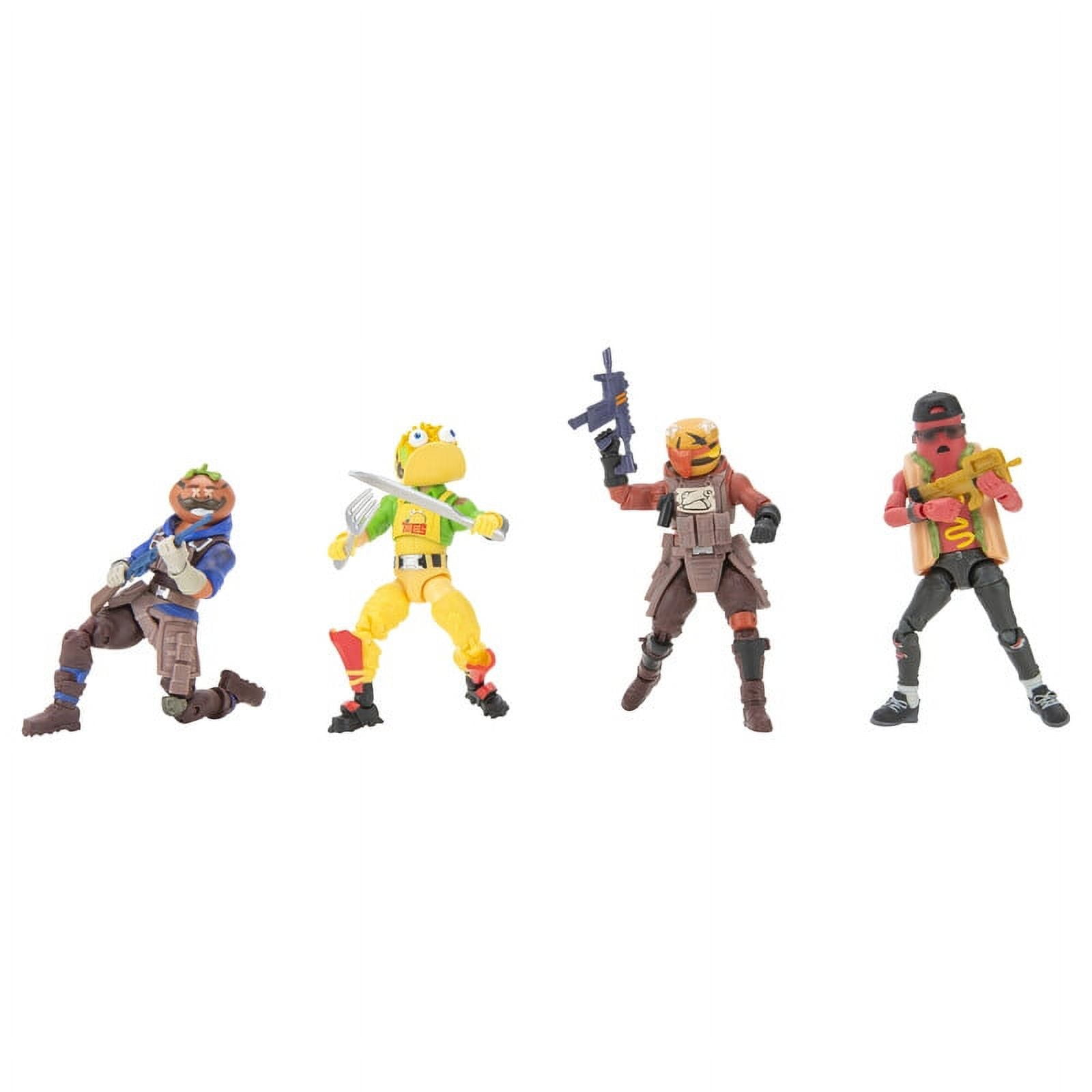 Fortnite FNT0987 Micro Legendary Series Squad Mode, quattro figure altamente dettagliate da 2,5 pollici con strumenti di raccolta, multi
