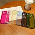 thumbnail image 5 of Compatible with iPhone 12 Pro Phone Case, Cute Clear with Camera Holder Protective Case, Design for Women/Girls Soft TPU Shockproof Creative Cases for iPhone 12 Pro-Pink, 5 of 11