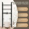 thumbnail image 4 of ARCTICICE 3-Tier Over the Toilet  Plastic Storage Rack – Freestanding Metal Bathroom Organizer Shelf for Bath, Laundry  Above-Toilet Space, Black, 4 of 10