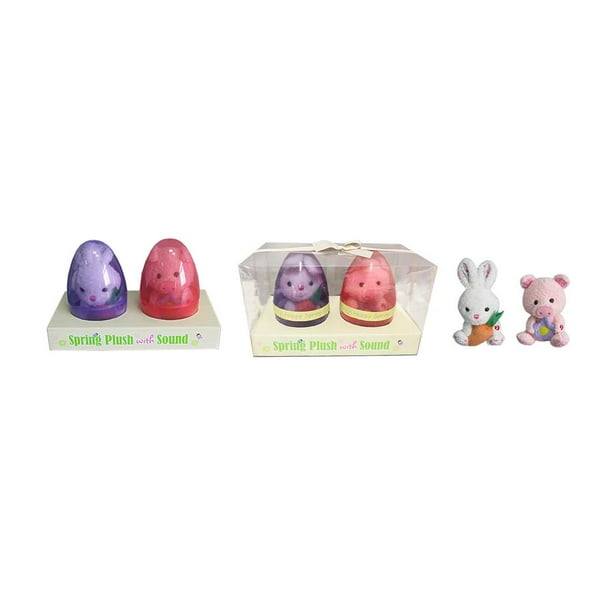 Hugfun Plush Animals In Eggs with Sound, 2 pk. - Bunny/Pig - Walmart.com - Walmart.com