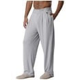 thumbnail image 3 of YiZYiF Men's Latin Dance Pant Salsa Rumba Tango Competition Ballroom Practice Pants Trousers Grey L, 3 of 7