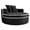Black, variant on Round Sofa Bed with Memory Foam Sectional Couches for Living Room, Cloud Couch with three pillows, Blue