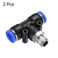 thumbnail image 3 of Uxcell 2pcs Air Line Fitting 8mm Tube OD x NPT 1/8 Thread PT4-U Pneumatic Male Branch Tee for Industry Air System, 3 of 6