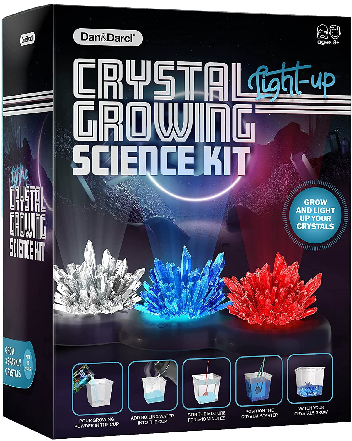 Easy DIY Stem Toys Lab Educational Gift for 10 Year Old Girls Boys 4 Vibrant Colored Crystal to Grow Science Can Crystal Growing Science Experimental Kit for Kids