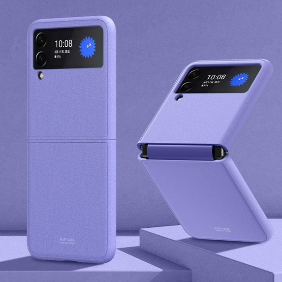 TECH CIRCLE for Samsung Galaxy Z Flip 4 Case, Ultra Thin Slim Fit Matte PC Sliding Hinge Non-Slip Wear-Resistant Shockproof Frosted Protective Phone Case, Purple