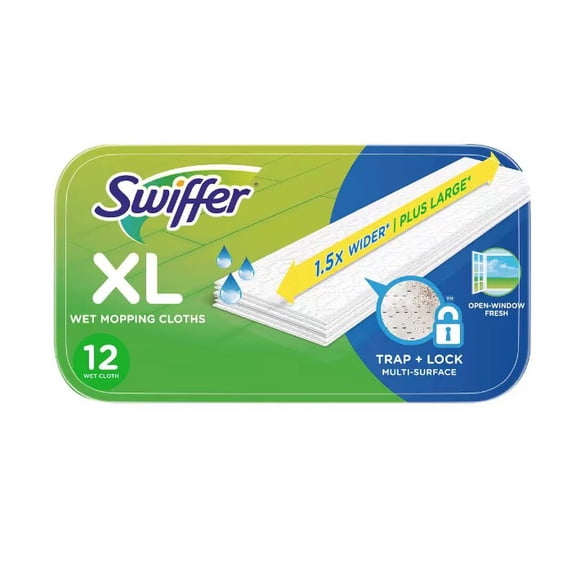 Sweeper XL Wet Mopping Cloth Refills with Open Window Scent (12-Count)