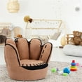 thumbnail image 2 of Pemberly Row Chaises pour Enfants en Forme de Gant de Baseball en Similicuir Marron, 2 of 10