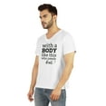 thumbnail image 4 of Inkmeso Mens Tshirt With A Body Like This Who Needs Hair ? Graphic Tshirt For Daddy's Gift Tee Shirt For Funny Balding Tee, 4 of 6