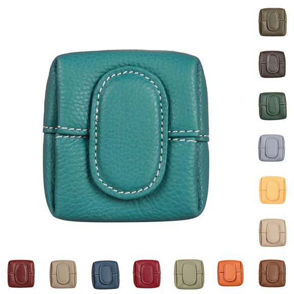CUZIBR Mini Jewelry Case Snap Button Closure Compact Portable Storage Pouch Divided Interior For Rings Earrings Necklaces Small Cosmetic Items Women Travel Daily Carry Bag