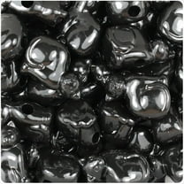 BeadTin Black Opaque 23mm Cat Pony Beads (24pcs)
