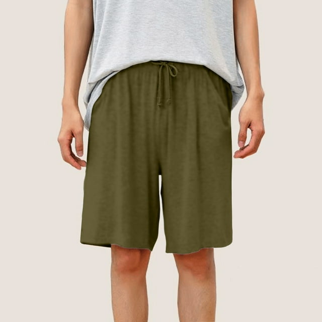 pstuiky Pantalones cortos para hombre, Pantalones cortos transpirables con bolsillos y corte en casa de color liso para hombre Pantalones cortos cargo
